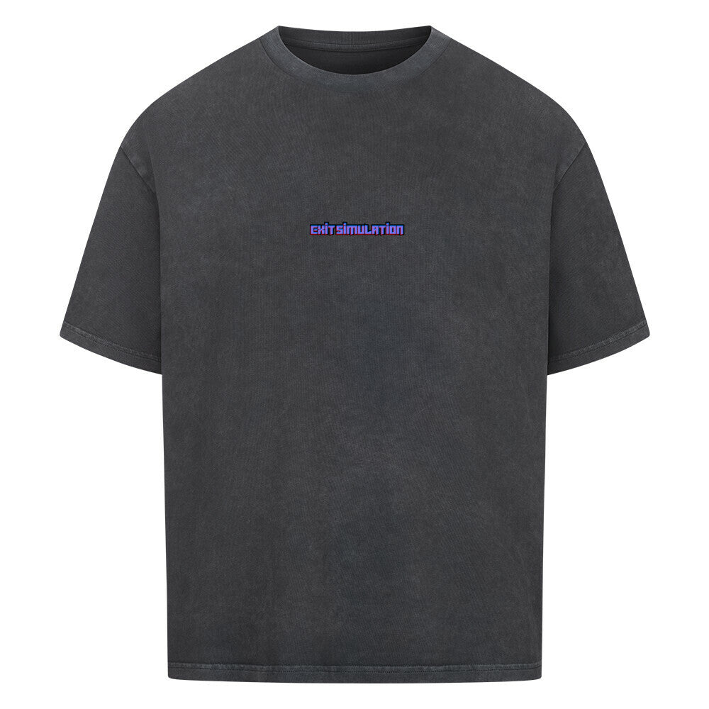washed black front print